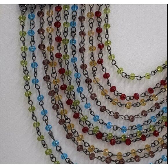 Fern Finds Five Strand Multi-strand multi-color Colorful Necklace 16-20" - Picture 5 of 6